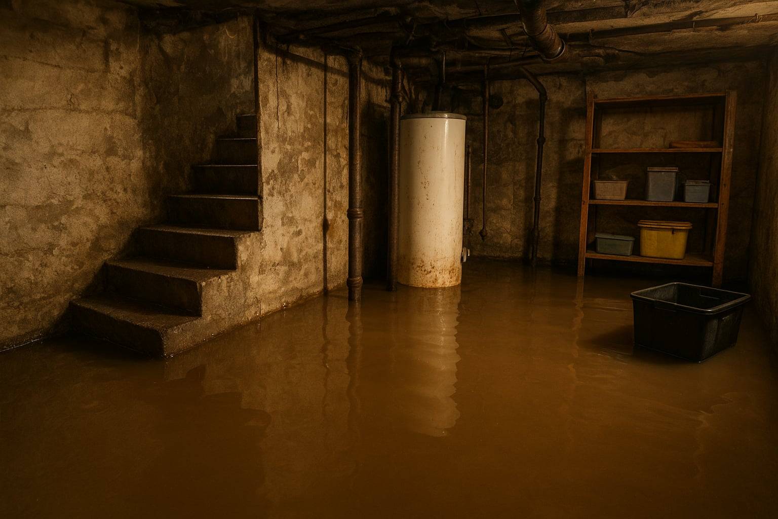 cave inondée vidange